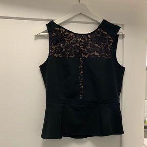 NWT BCBG Pleated Black Top-Size M